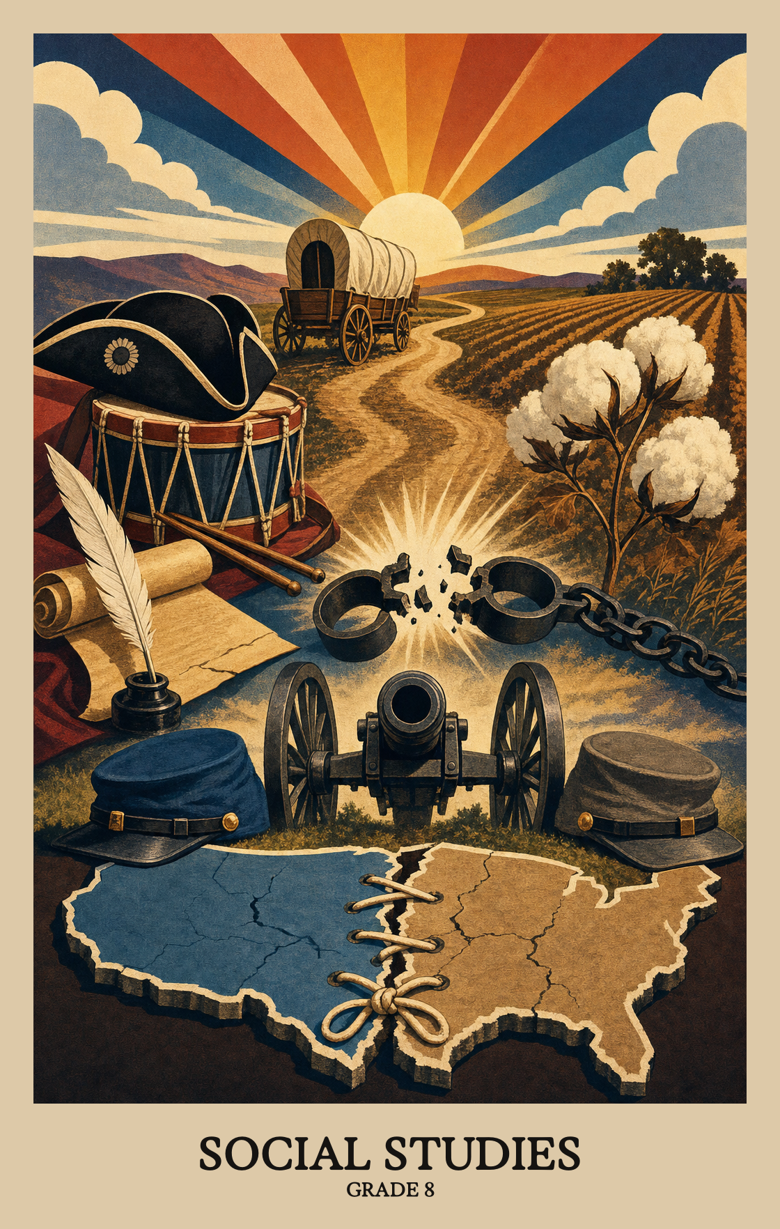 Illustration of what students learn in Grade 8 Social Studies