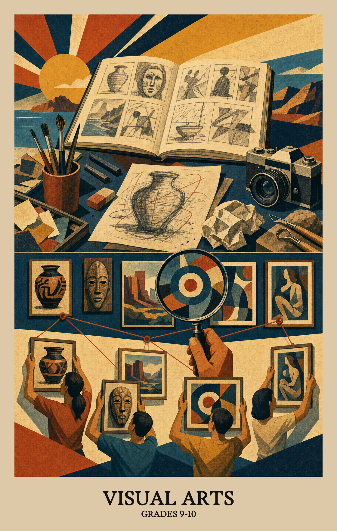 Illustration of what students learn in Grades 9-10 Arts: Visual Arts