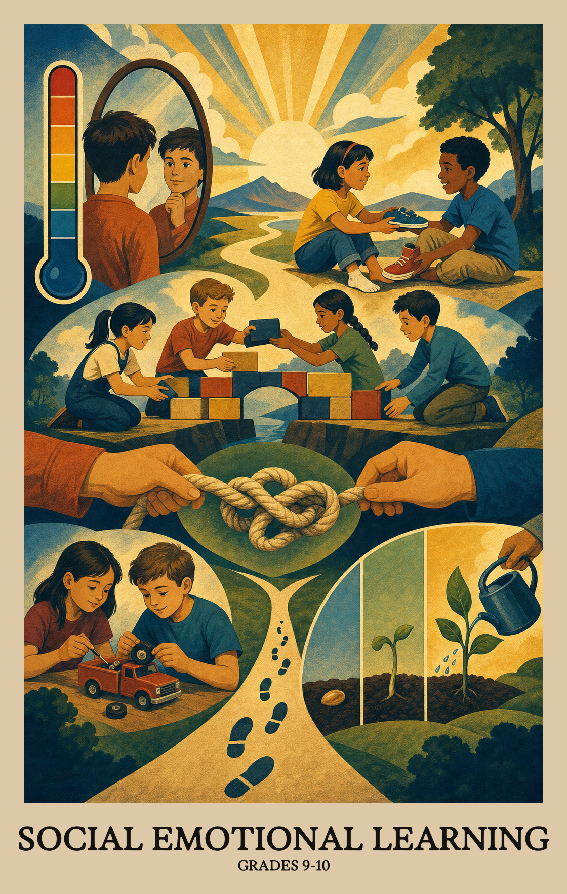 Illustration of what students learn in Grades 9-10 Social Emotional Learning