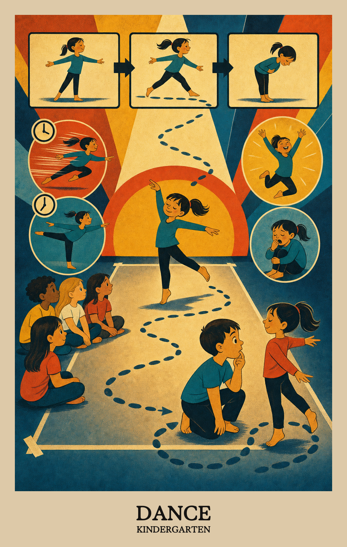 Illustration of what students learn in Kindergarten Arts: Dance