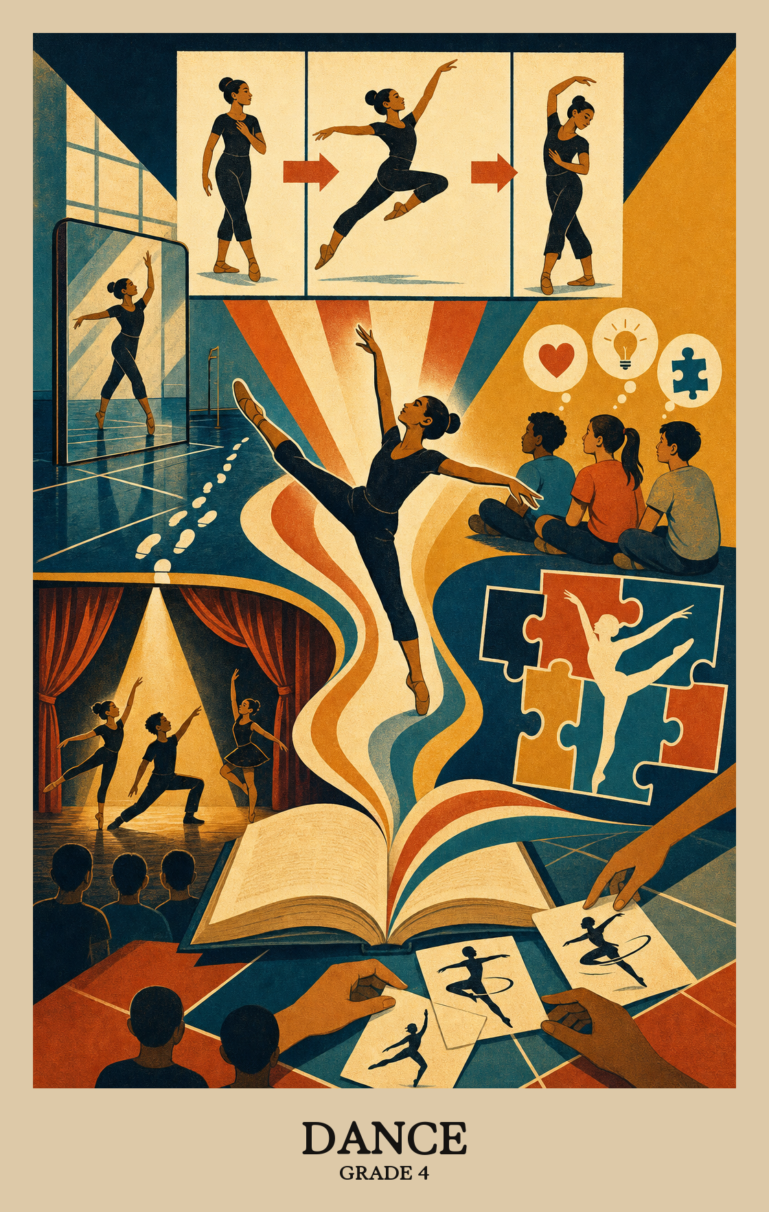 Illustration of what students learn in Grade 4 Arts: Dance