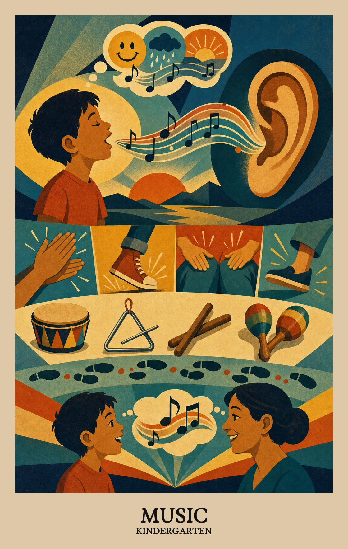 Illustration of what students learn in Kindergarten Arts: Music