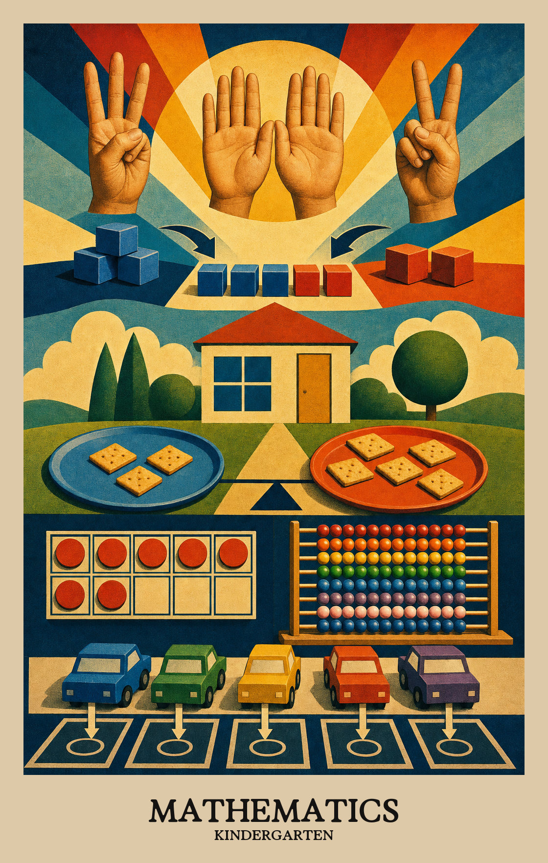 Illustration of what students learn in Kindergarten Mathematics