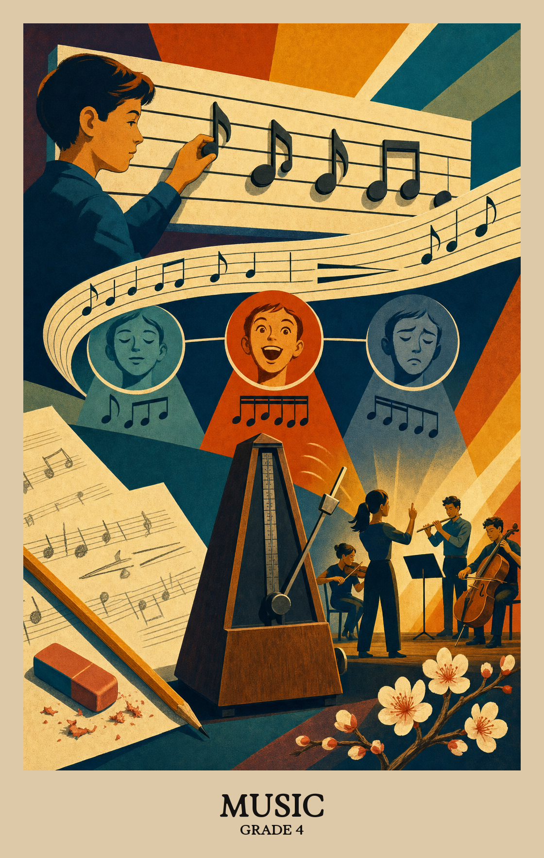 Illustration of what students learn in Grade 4 Arts: Music