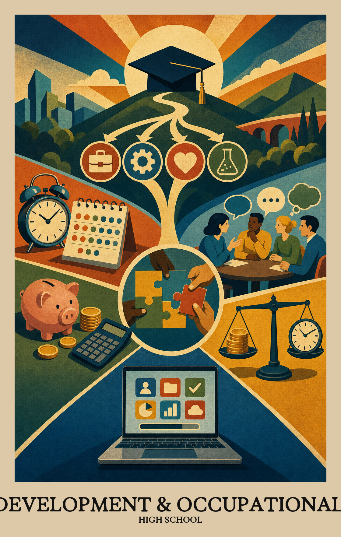 Illustration of what students learn in High School Career Development & Occupational Studies