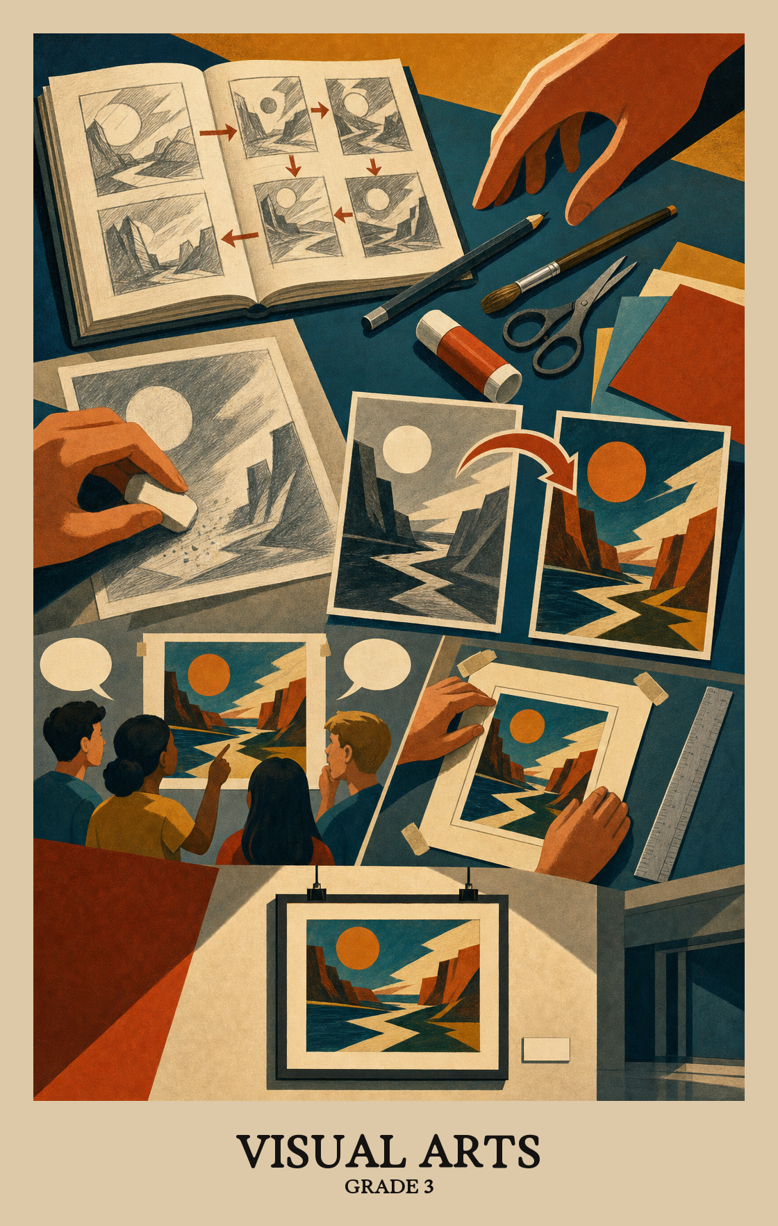 Illustration of what students learn in Grade 3 Arts: Visual Arts