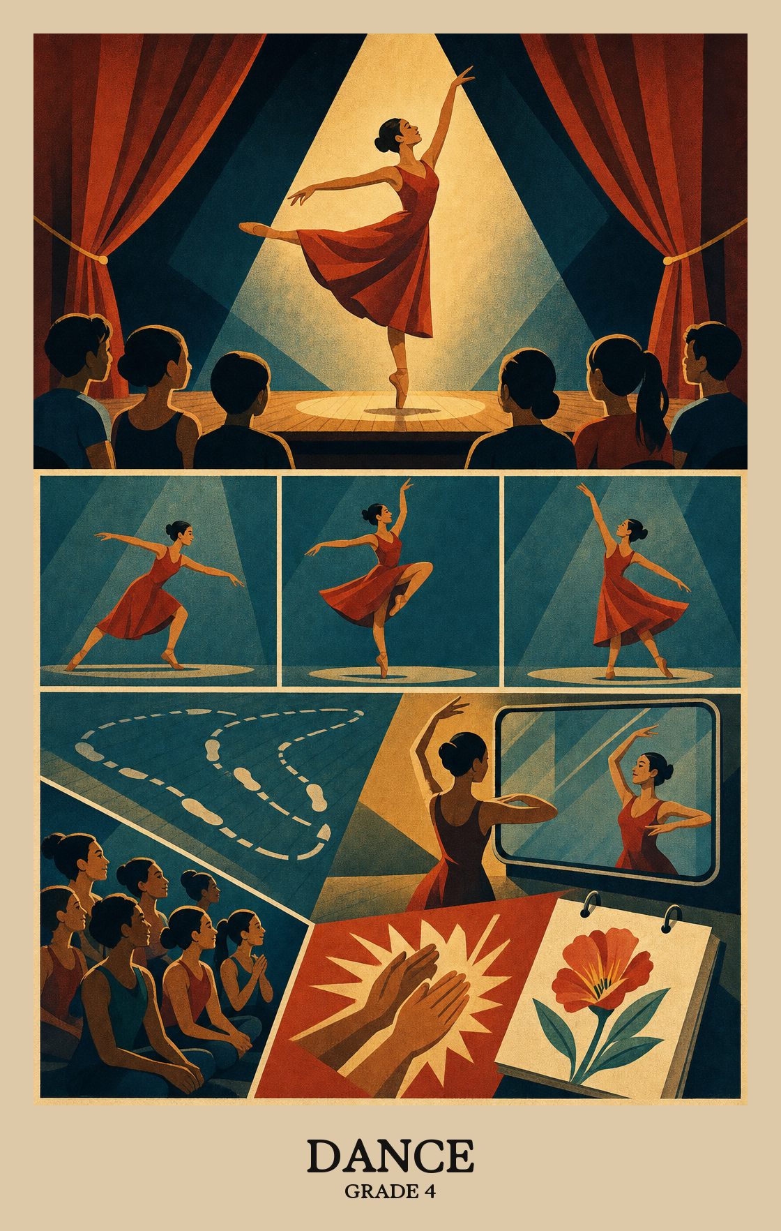Illustration of what students learn in Grade 4 Arts: Dance