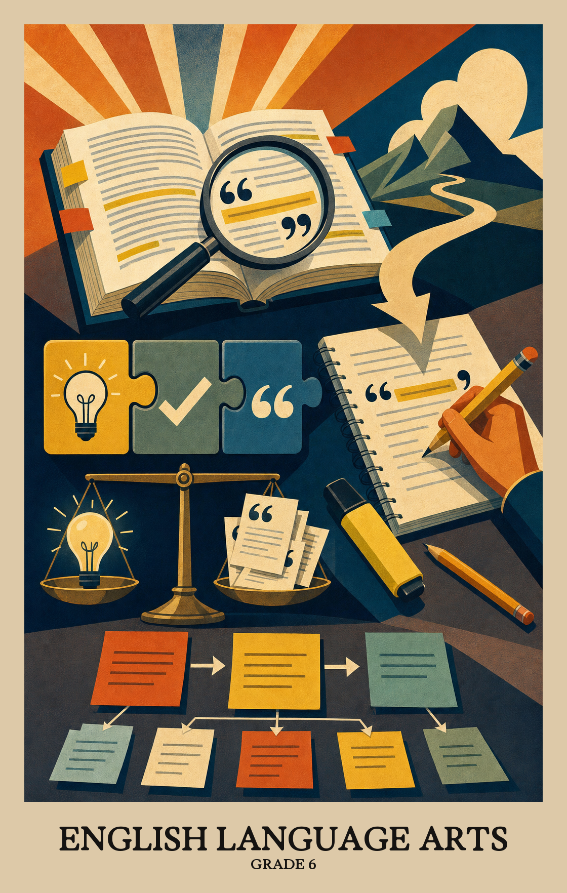Illustration of what students learn in Grade 6 English Language Arts