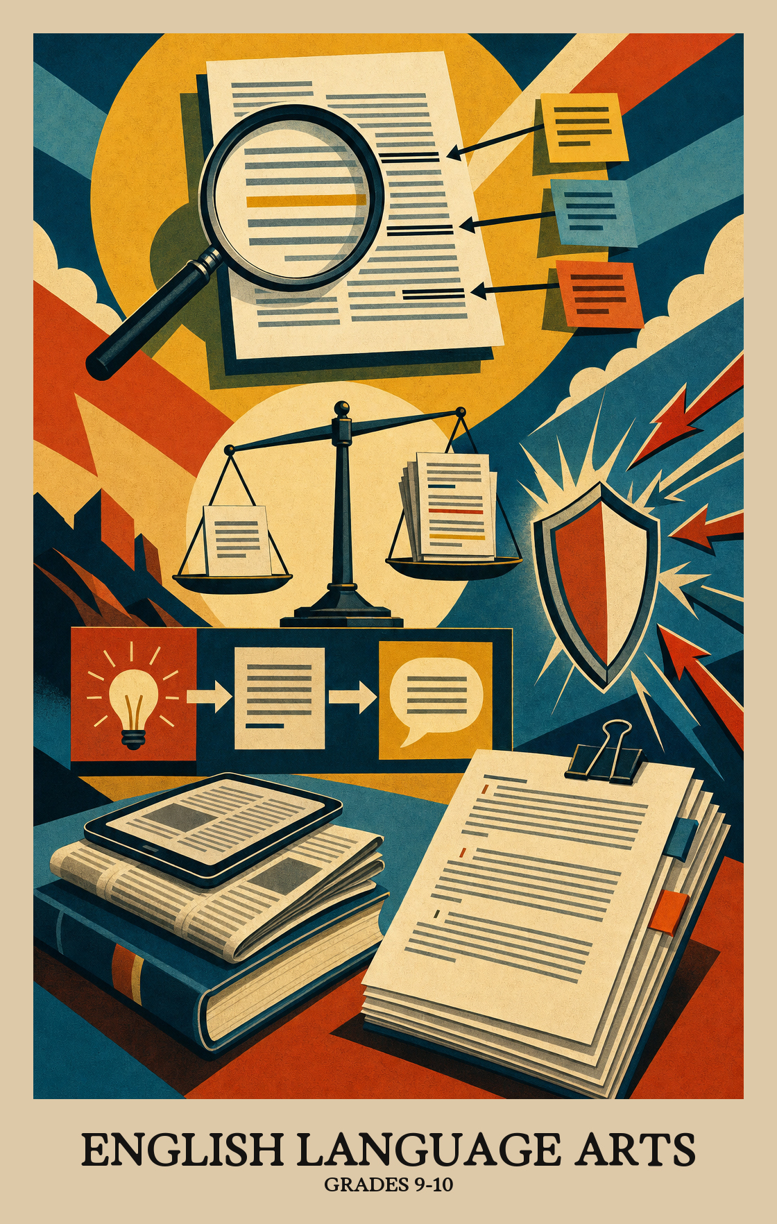 Illustration of what students learn in Grades 9-10 English Language Arts