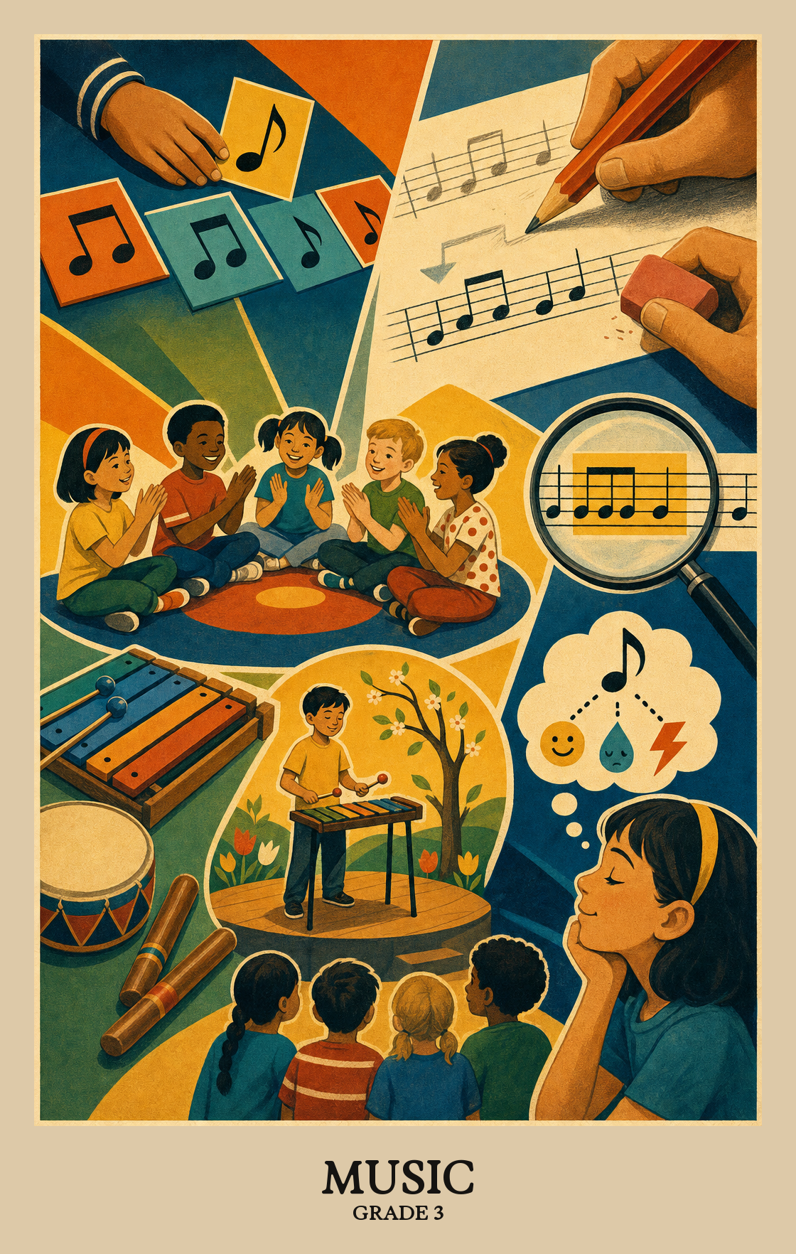 Illustration of what students learn in Grade 3 Arts: Music