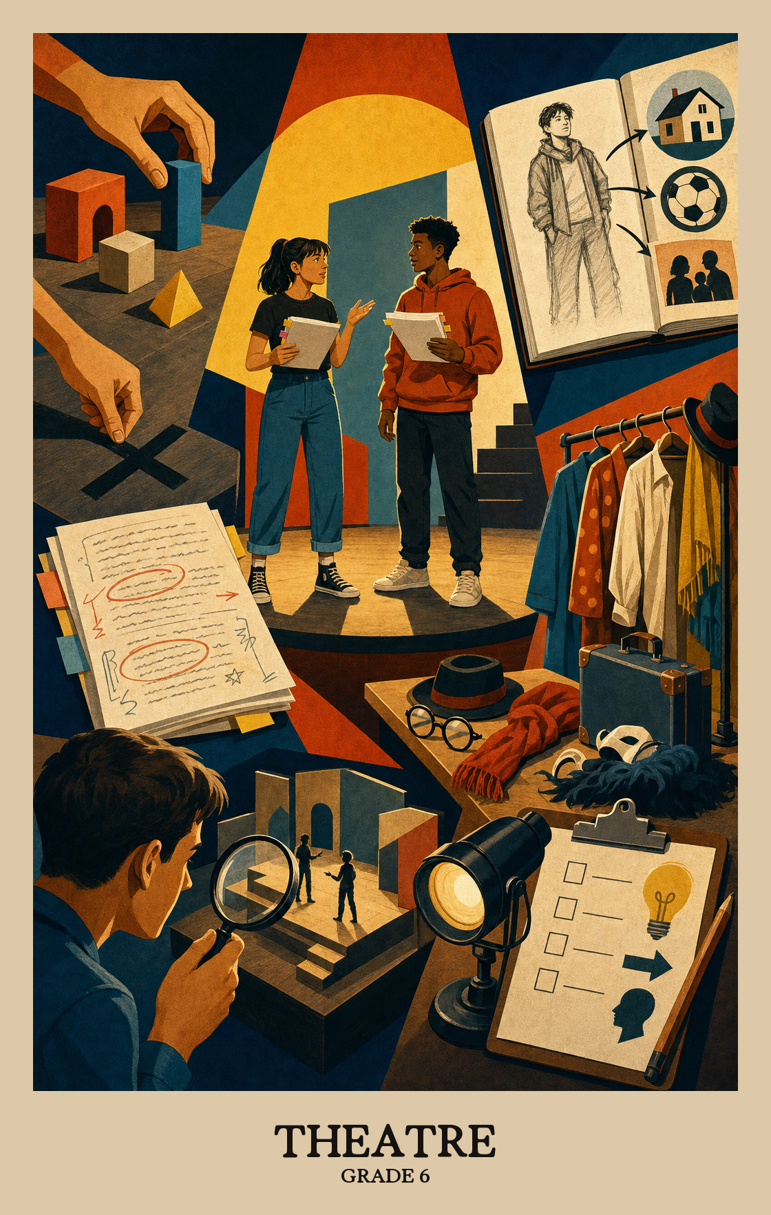 Illustration of what students learn in Grade 6 Arts: Theatre