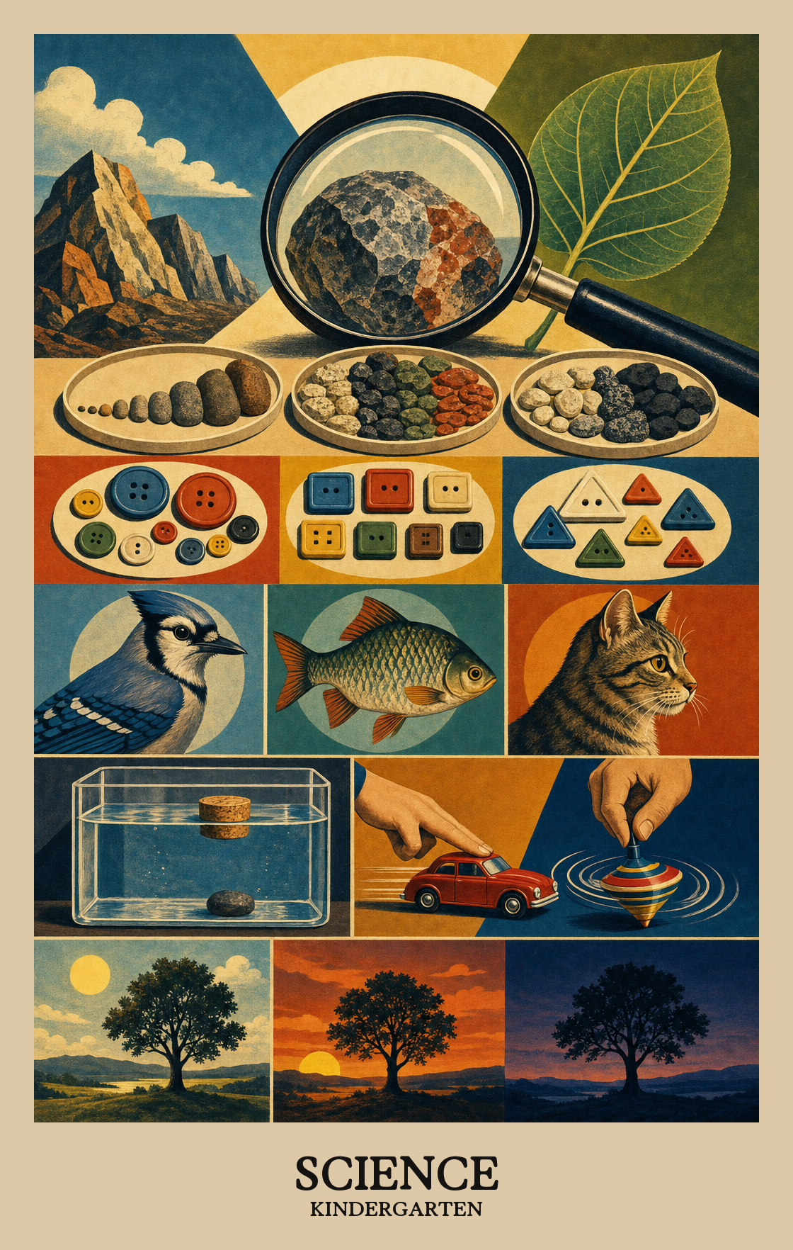 Illustration of what students learn in Kindergarten Science