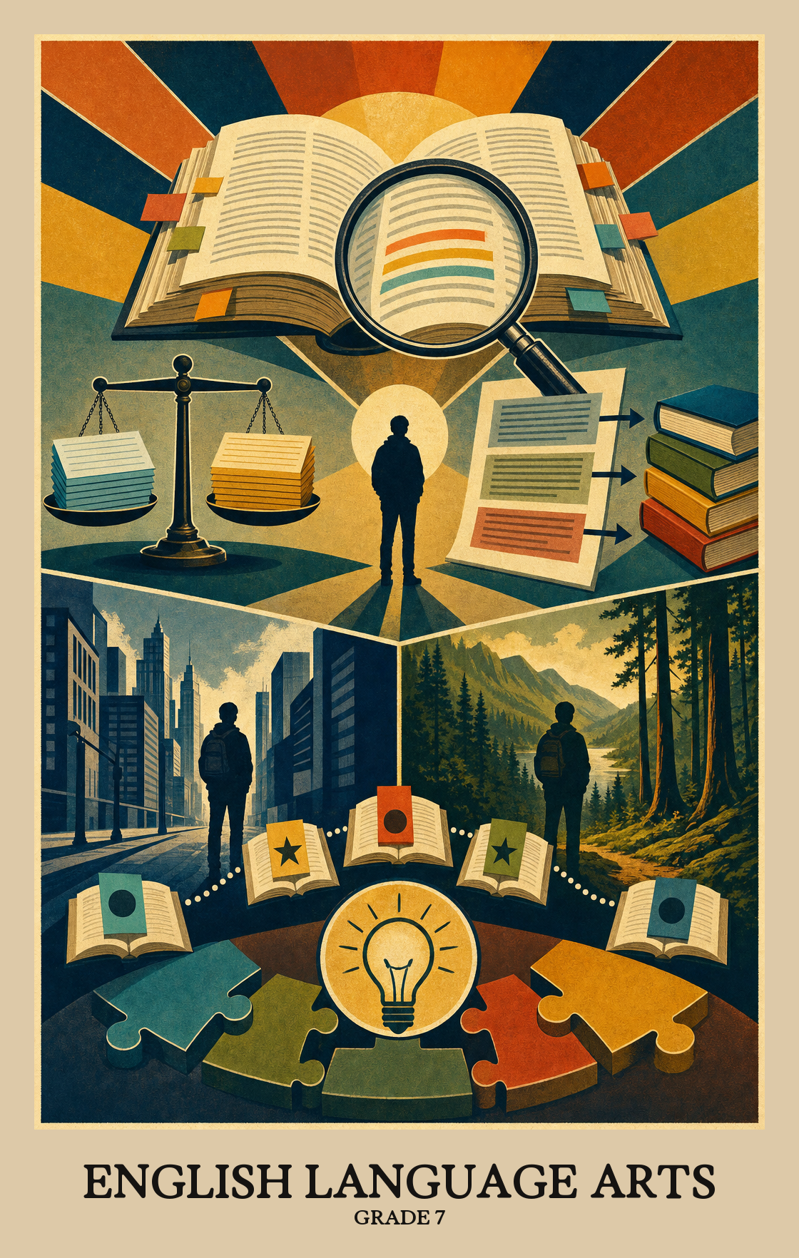 Illustration of what students learn in Grade 7 English Language Arts