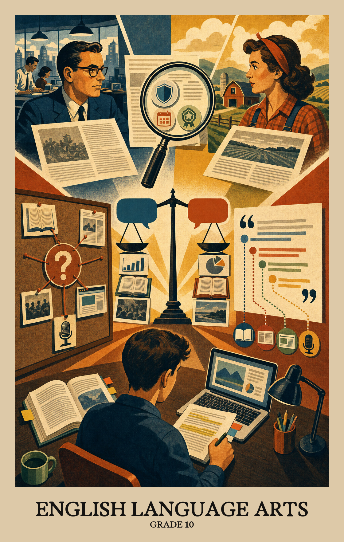 Illustration of what students learn in Grade 10 English Language Arts