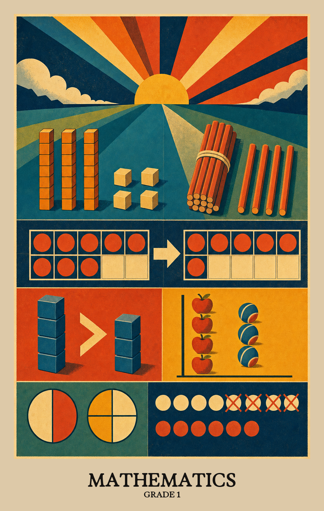 Illustration of what students learn in Grade 1 Mathematics