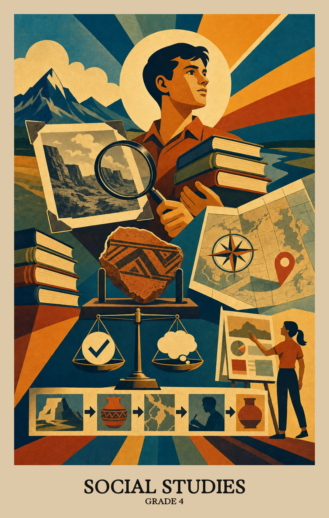 Illustration of what students learn in Grade 4 Social Studies
