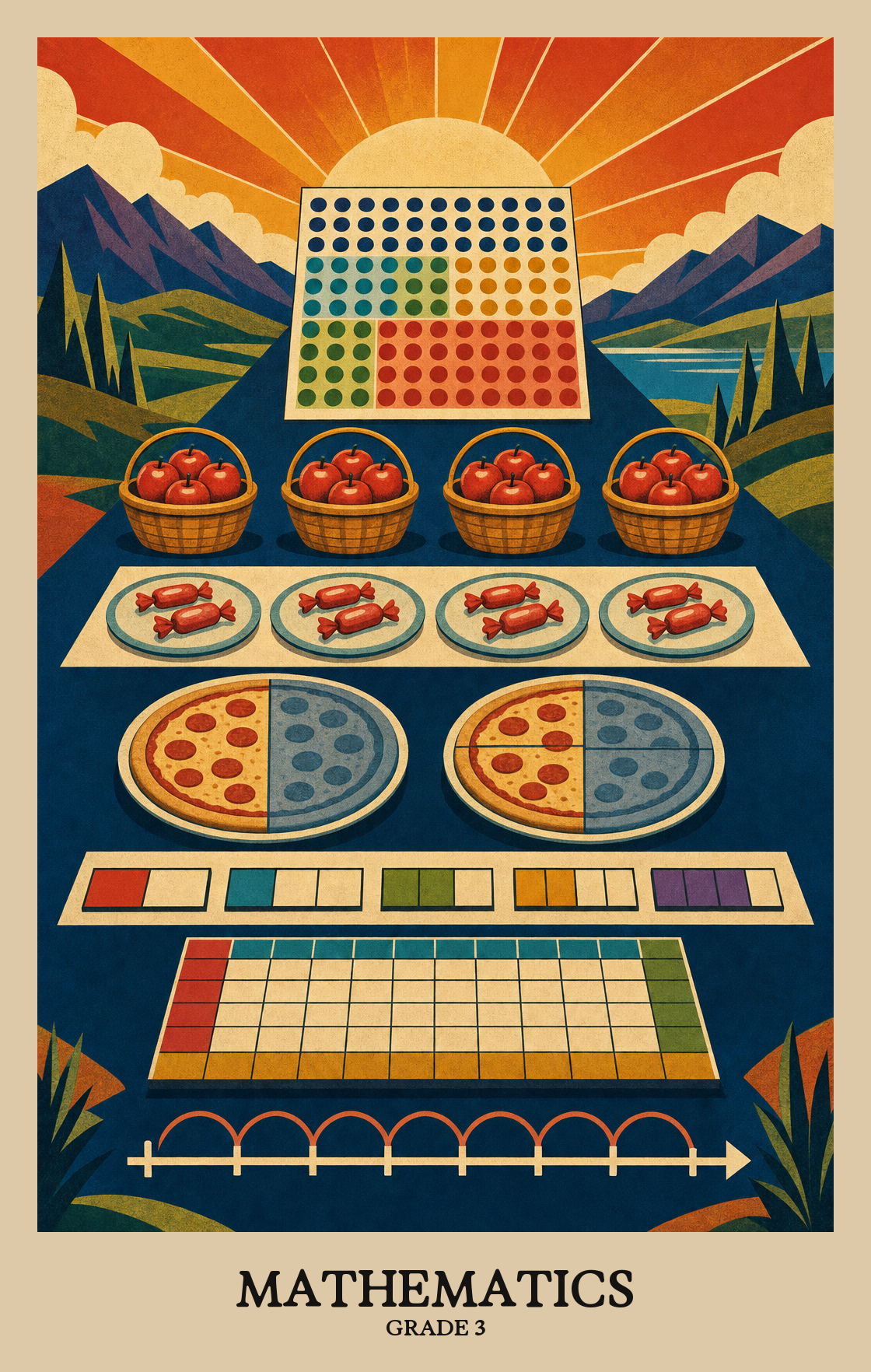Illustration of what students learn in Grade 3 Mathematics
