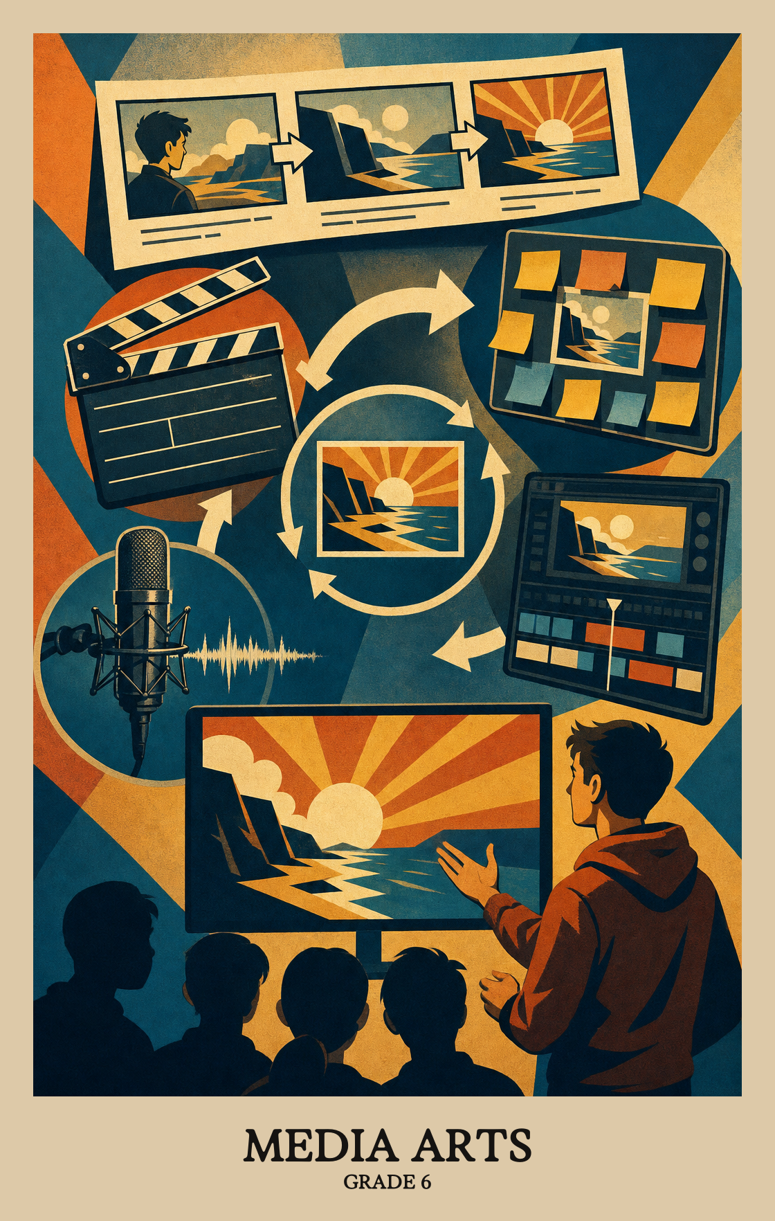 Illustration of what students learn in Grade 6 Arts: Media Arts