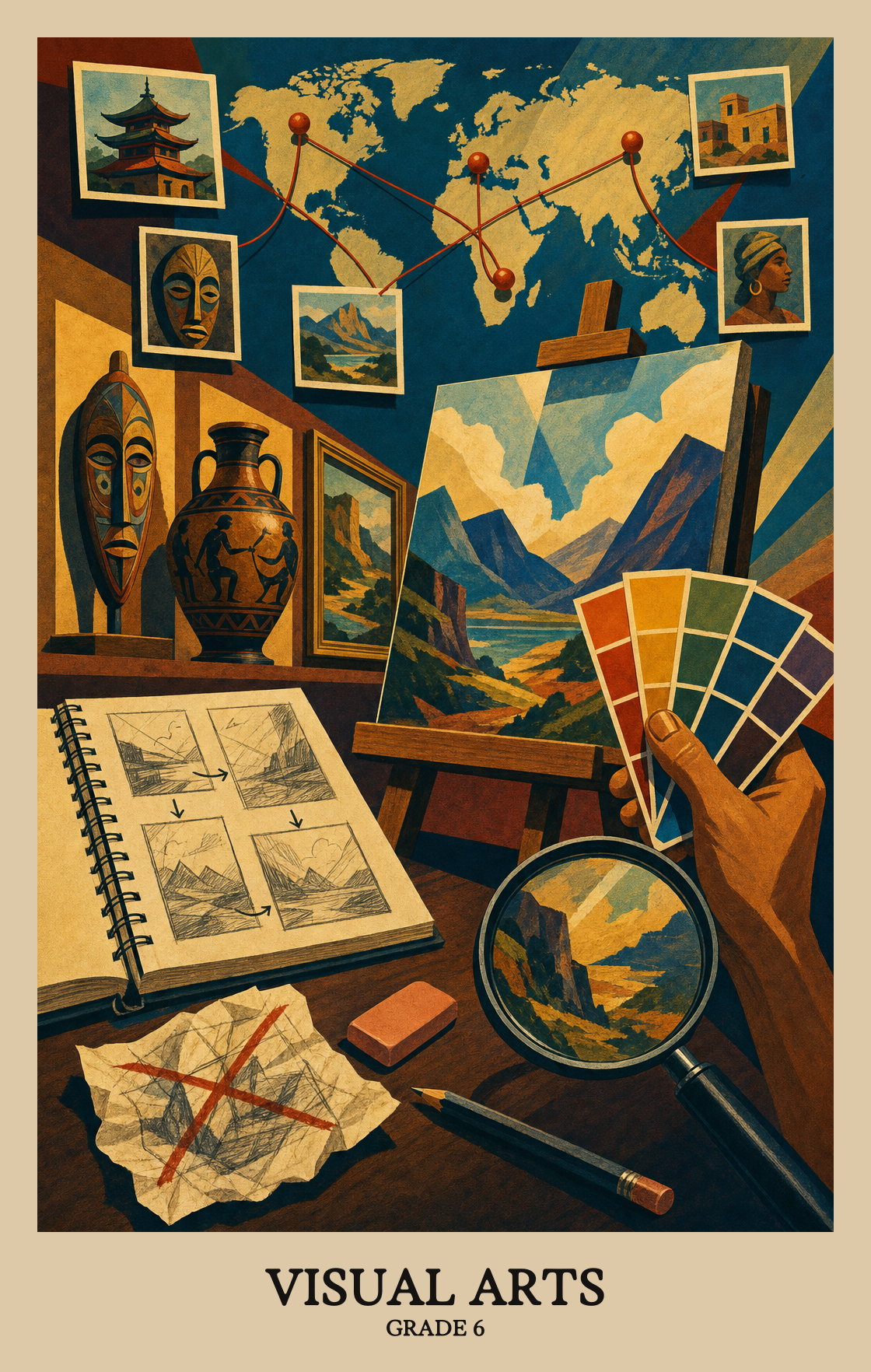 Illustration of what students learn in Grade 6 Arts: Visual Arts