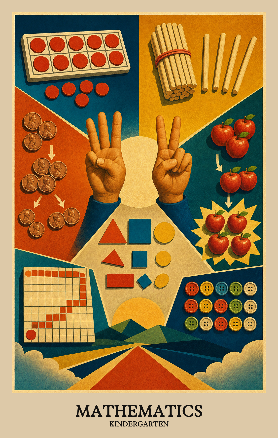 Illustration of what students learn in Kindergarten Mathematics