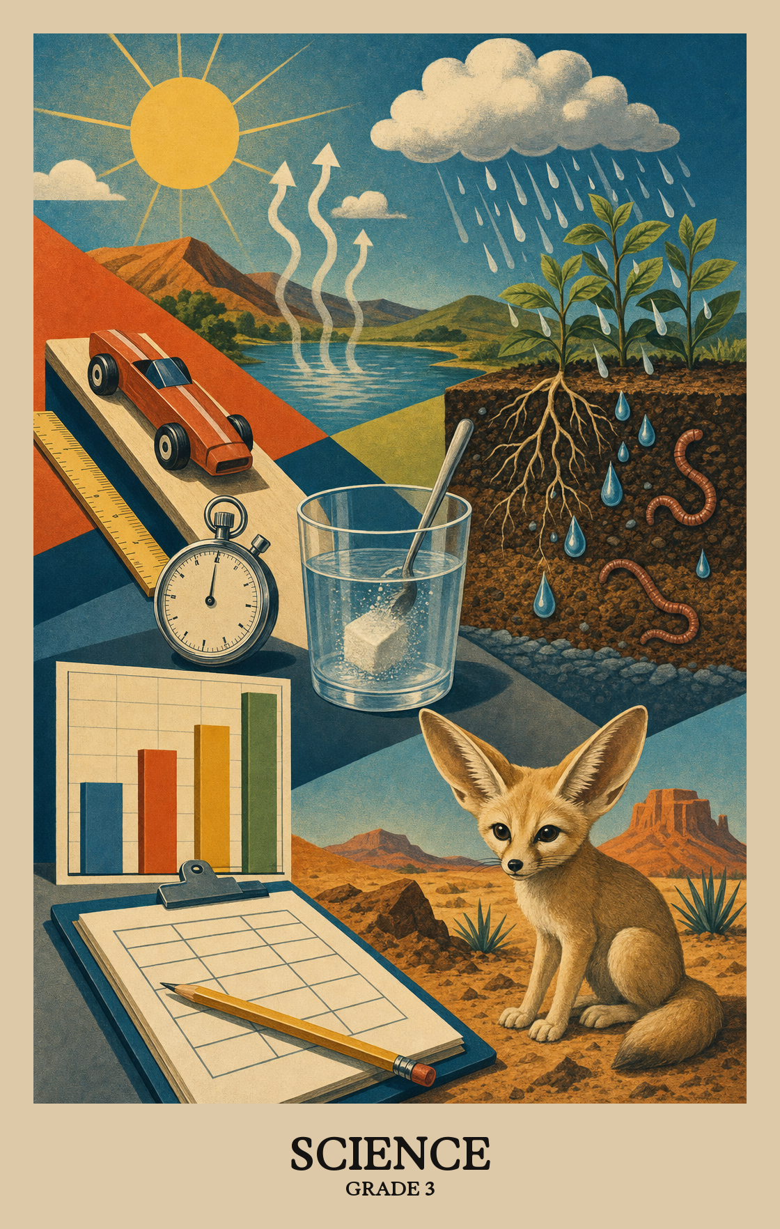 Illustration of what students learn in Grade 3 Science