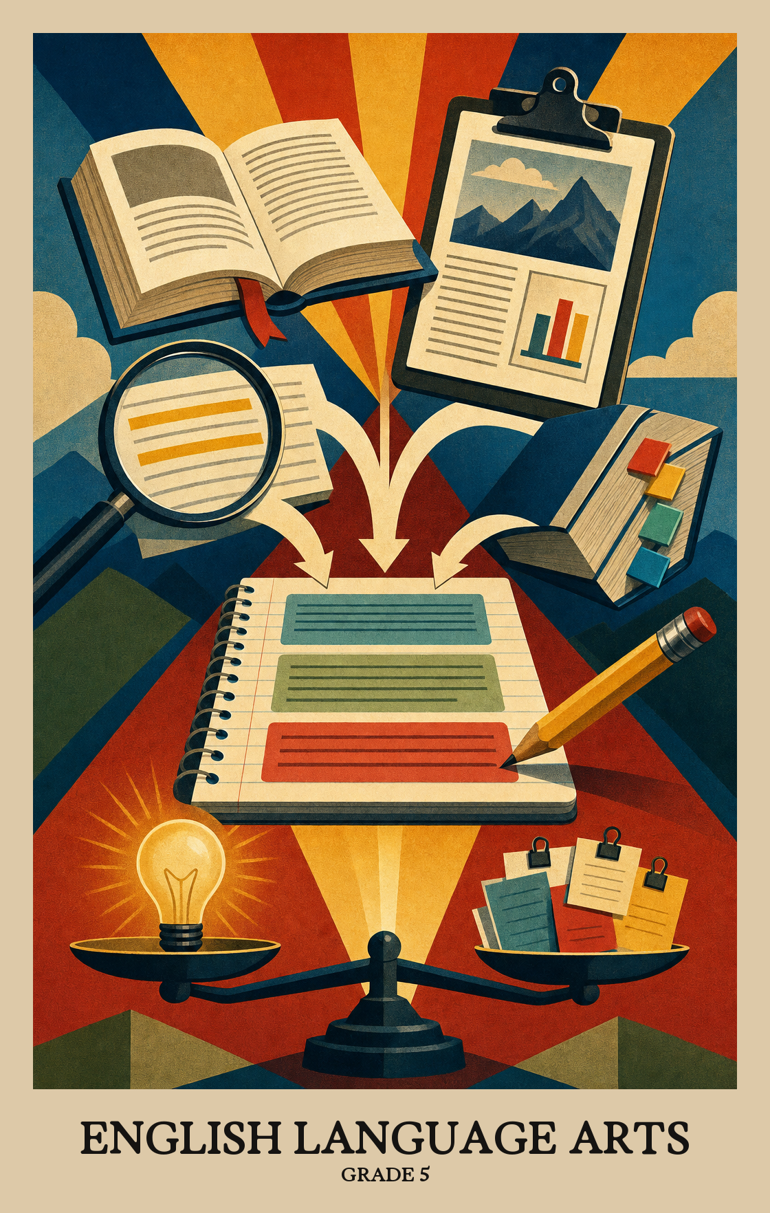 Illustration of what students learn in Grade 5 English Language Arts